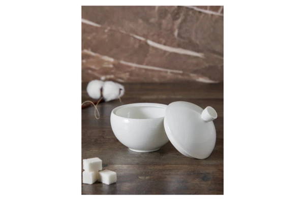 Сахарница Decor de table Плиссе 230 мл, d10хh11 см, фарфор костяной, п/к