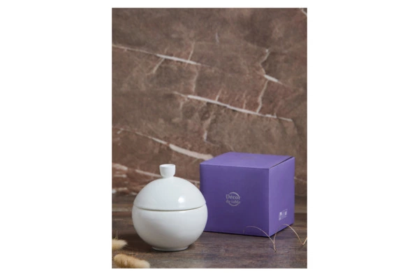 Сахарница Decor de table Плиссе 230 мл, d10хh11 см, фарфор костяной, п/к