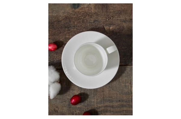 Набор чашек кофейных с блюдцами Decor de table Плиссе 90 мл, 4 шт, фарфор костяной, п/к