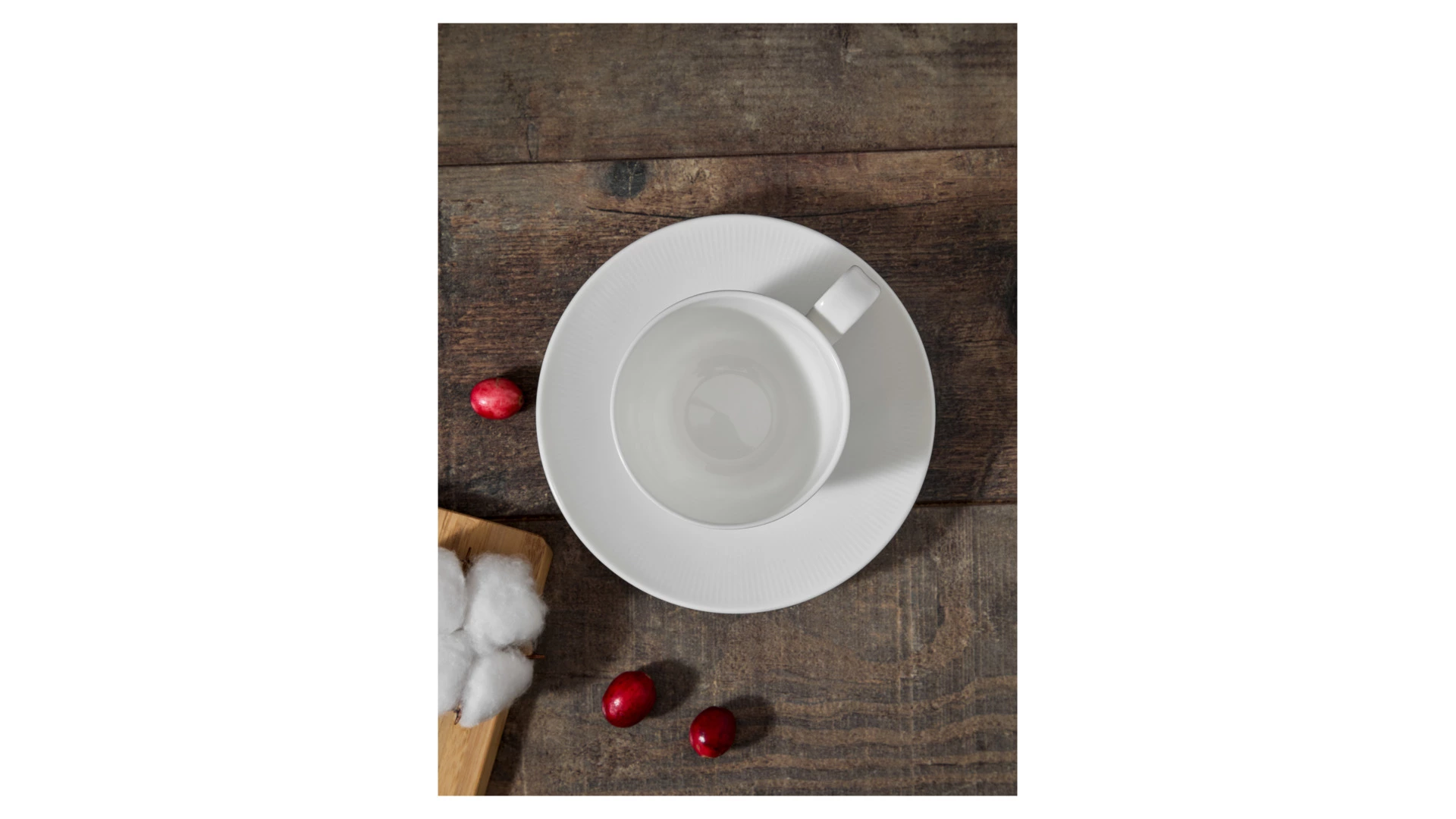 Набор чашек чайных с блюдцами Decor de table Плиссе 230 мл, 2 шт, фарфор костяной, п/к