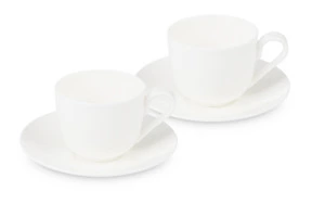 Набор чашек чайных с блюдцами Decor de table Плиссе 230 мл, 2 шт, фарфор костяной, п/к