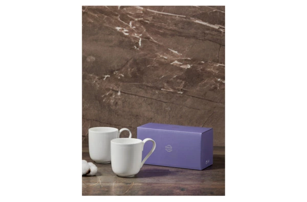 Набор кружек Decor de table Плиссе 350 мл, 2 шт, фарфор костяной, п/к