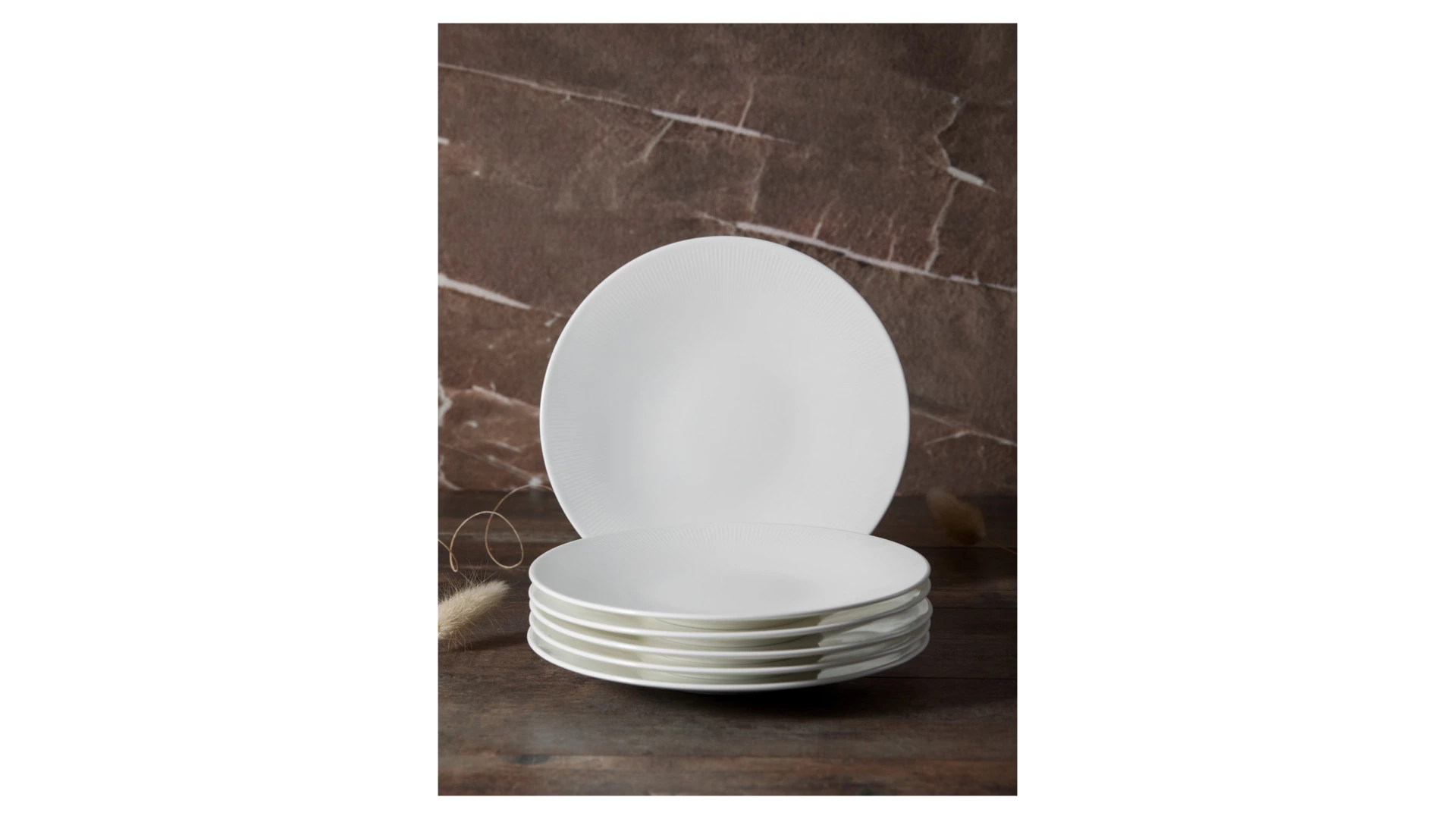 Набор тарелок десертных Decor de table Плиссе 19,4 см, 6 шт, фарфор костяной, п/к