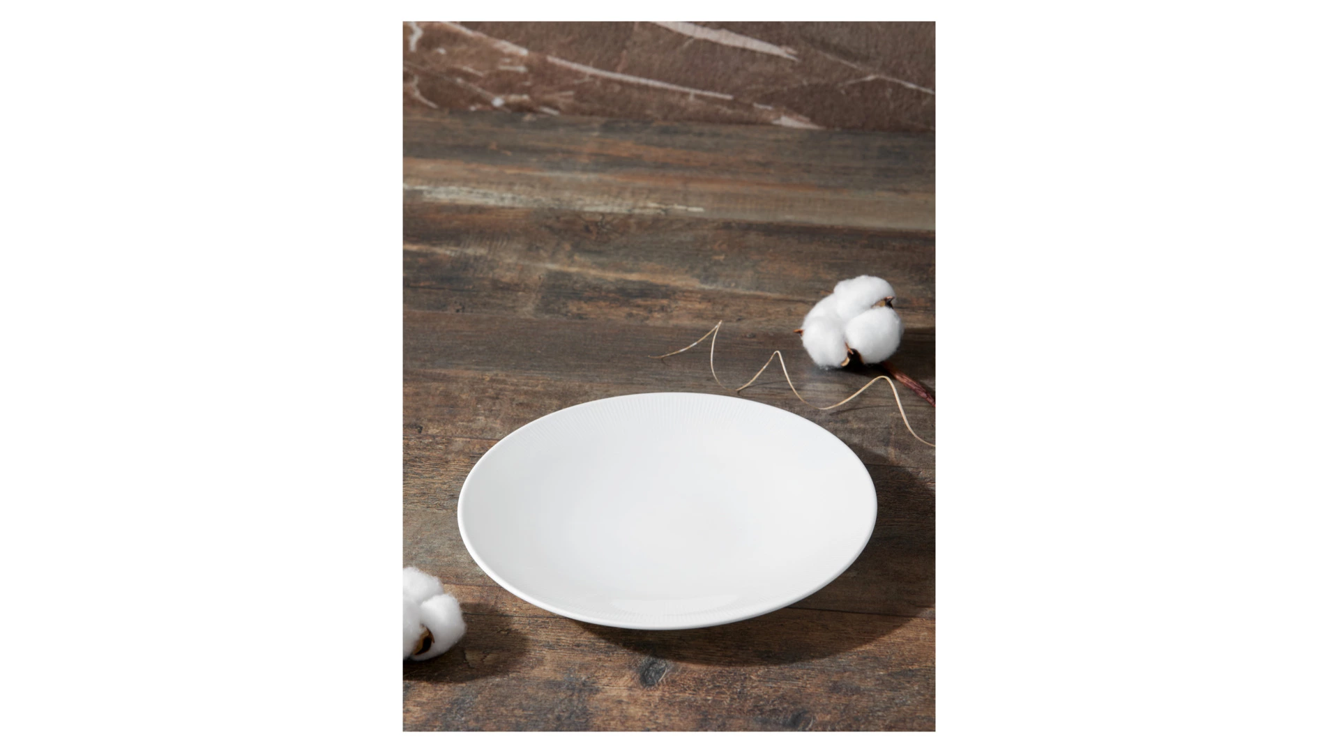 Тарелка закусочная Decor de table Плиссе 21,5 см, фарфор костяной