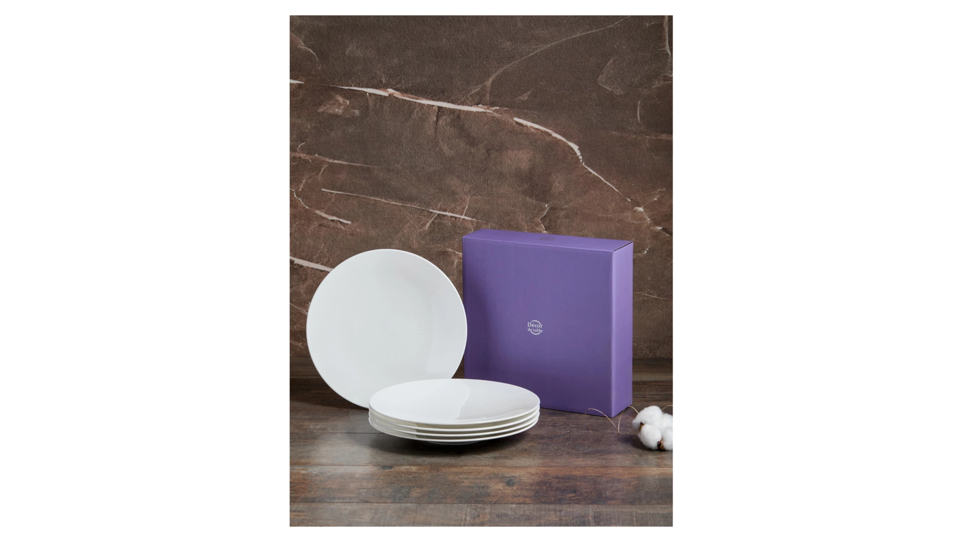 Набор тарелок закусочных Decor de table Плиссе 21,5 см, 6 шт, фарфор костяной, п/к