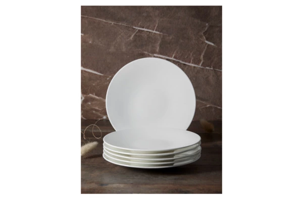 Набор тарелок закусочных Decor de table Плиссе 21,5 см, 6 шт, фарфор костяной, п/к