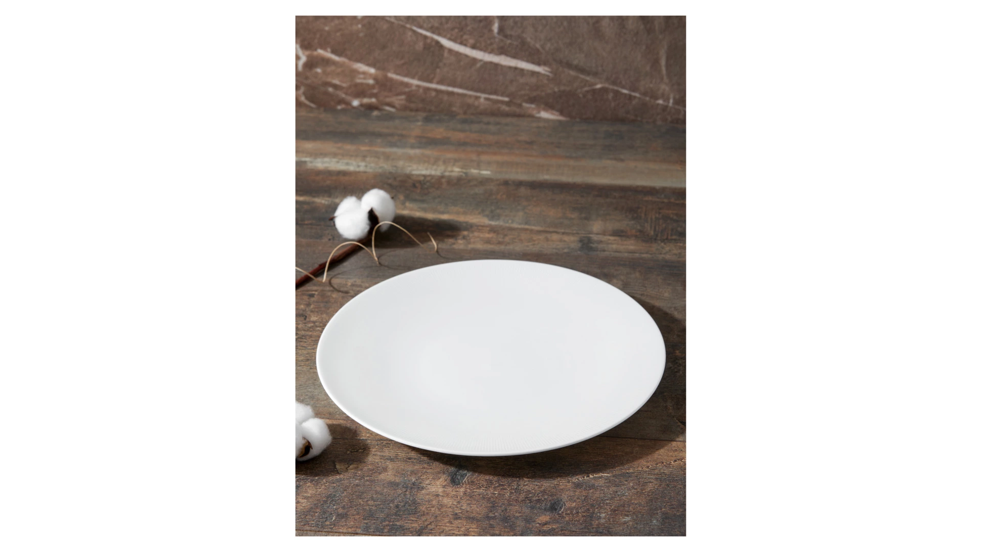 Тарелка обеденная Decor de table Плиссе 28,1 см, фарфор костяной