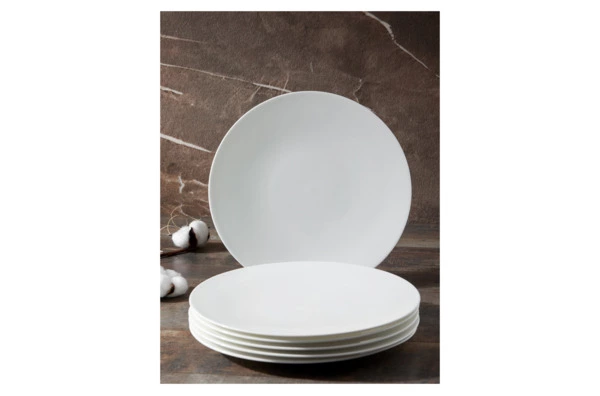 Набор тарелок обеденных Decor de table Плиссе 28,1 см, 6 шт, фарфор костяной, п/к