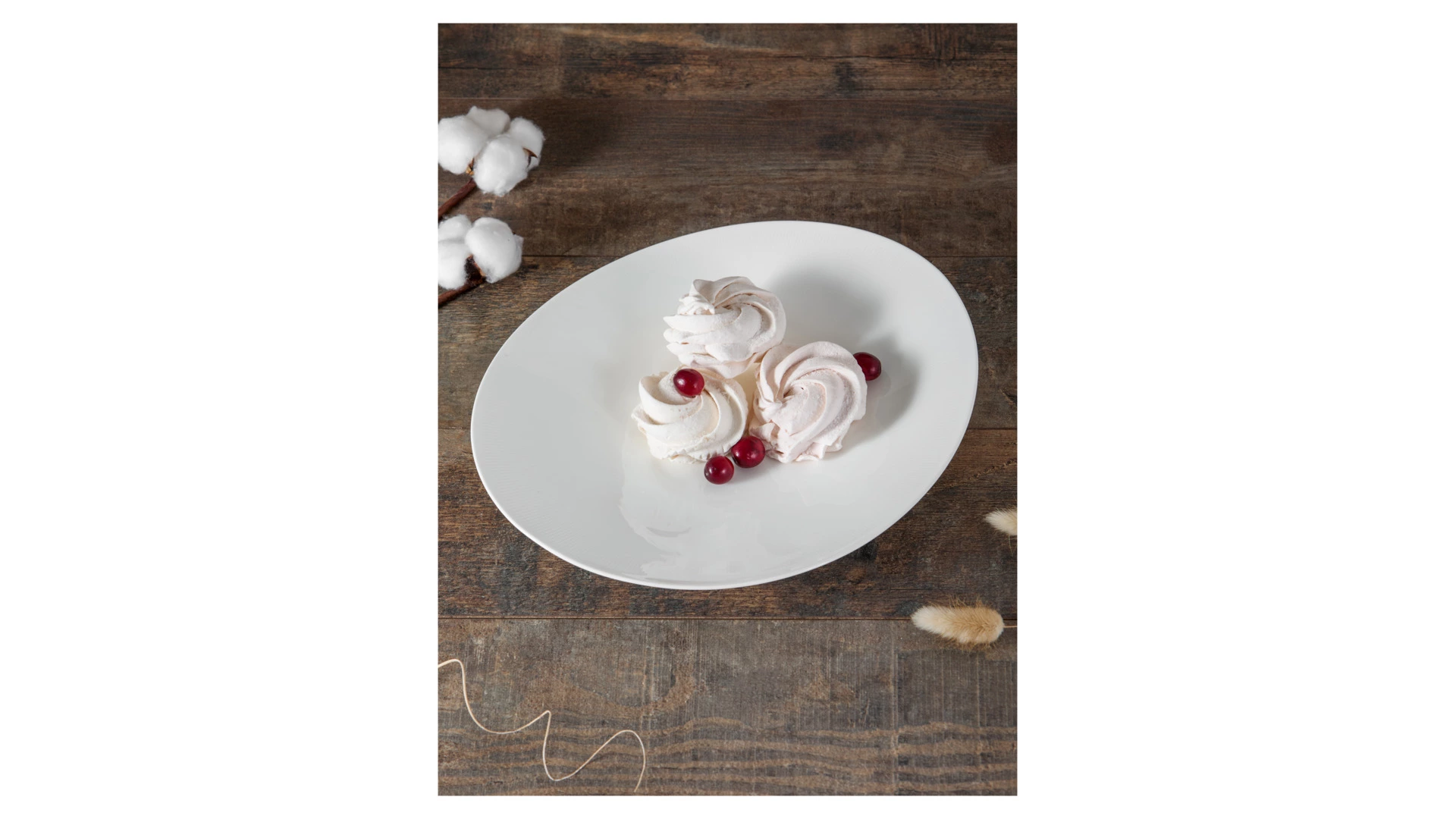 Блюдо овальное Decor de table Плиссе 31 см, фарфор костяной, п/к