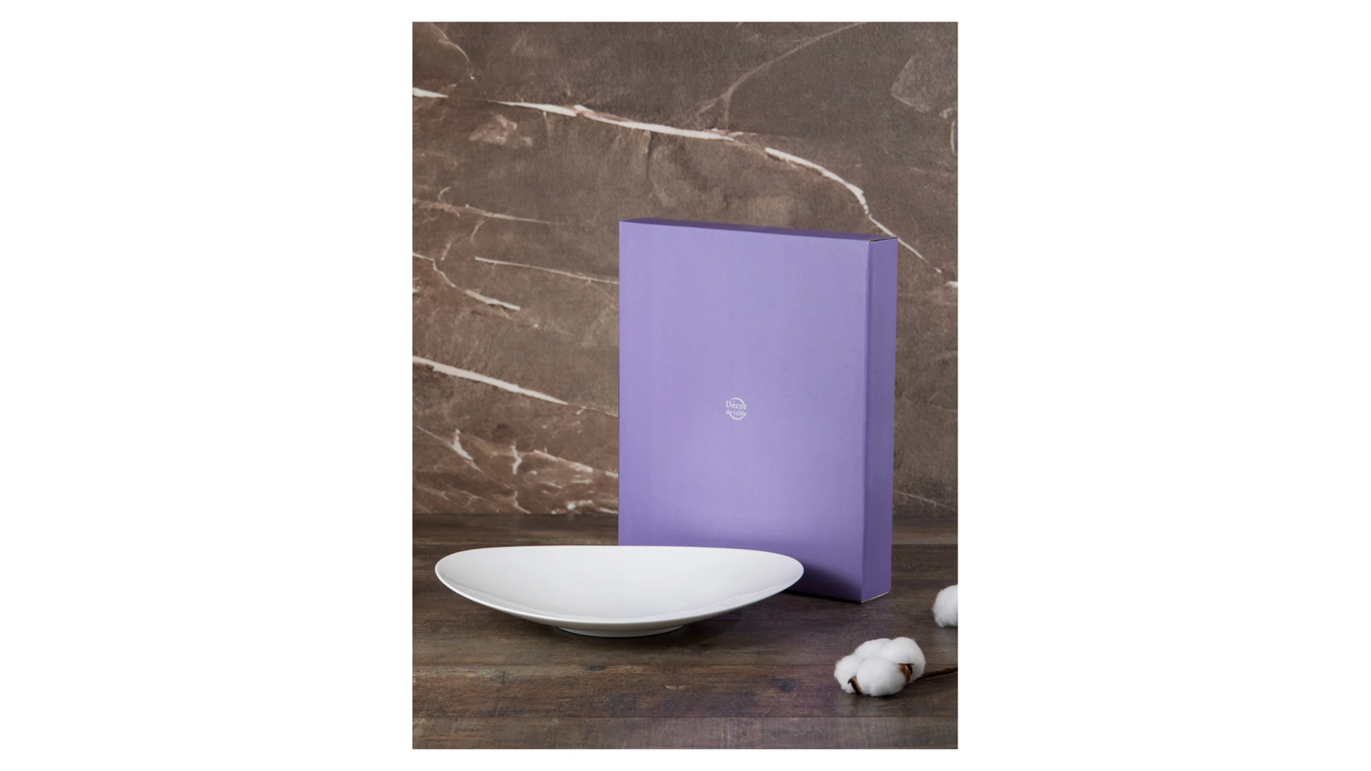 Блюдо овальное Decor de table Плиссе 31 см, фарфор костяной, п/к