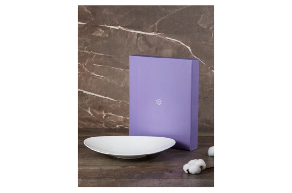Блюдо овальное Decor de table Плиссе 31 см, фарфор костяной, п/к