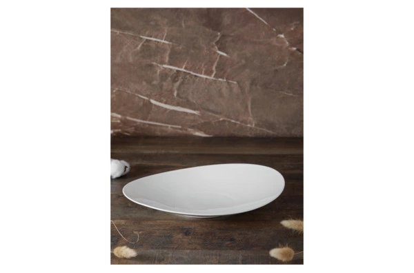 Блюдо овальное Decor de table Плиссе 31 см, фарфор костяной, п/к