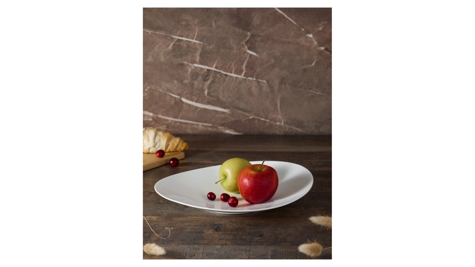 Блюдо овальное Decor de table Плиссе 31 см, фарфор костяной, п/к