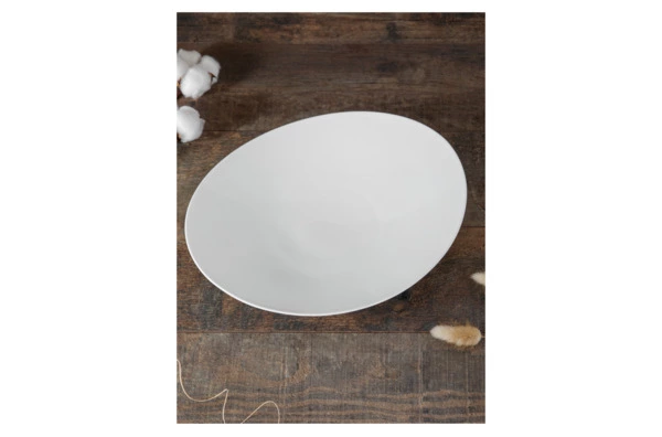 Блюдо овальное Decor de table Плиссе 31 см, фарфор костяной, п/к