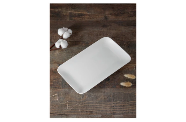 Блюдо прямоугольное Decor de table Плиссе 30,8х18,5 см, фарфор костяной, п/к