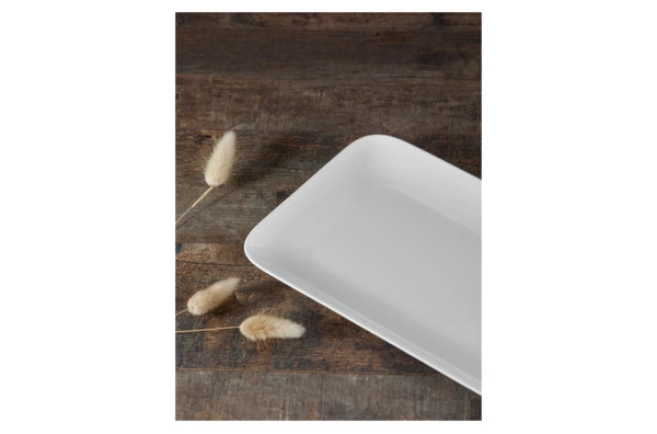 Блюдо прямоугольное Decor de table Плиссе 30,8х18,5 см, фарфор костяной, п/к