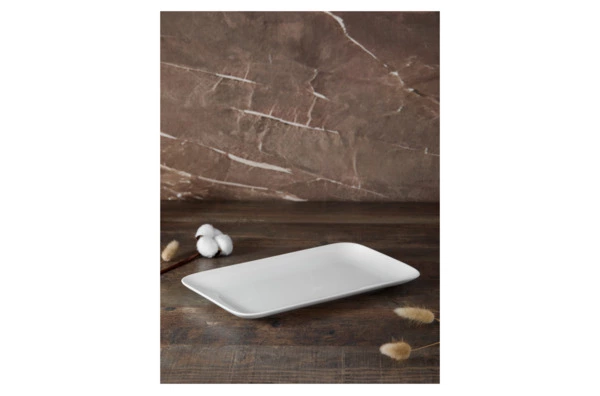 Блюдо прямоугольное Decor de table Плиссе 30,8х18,5 см, фарфор костяной, п/к