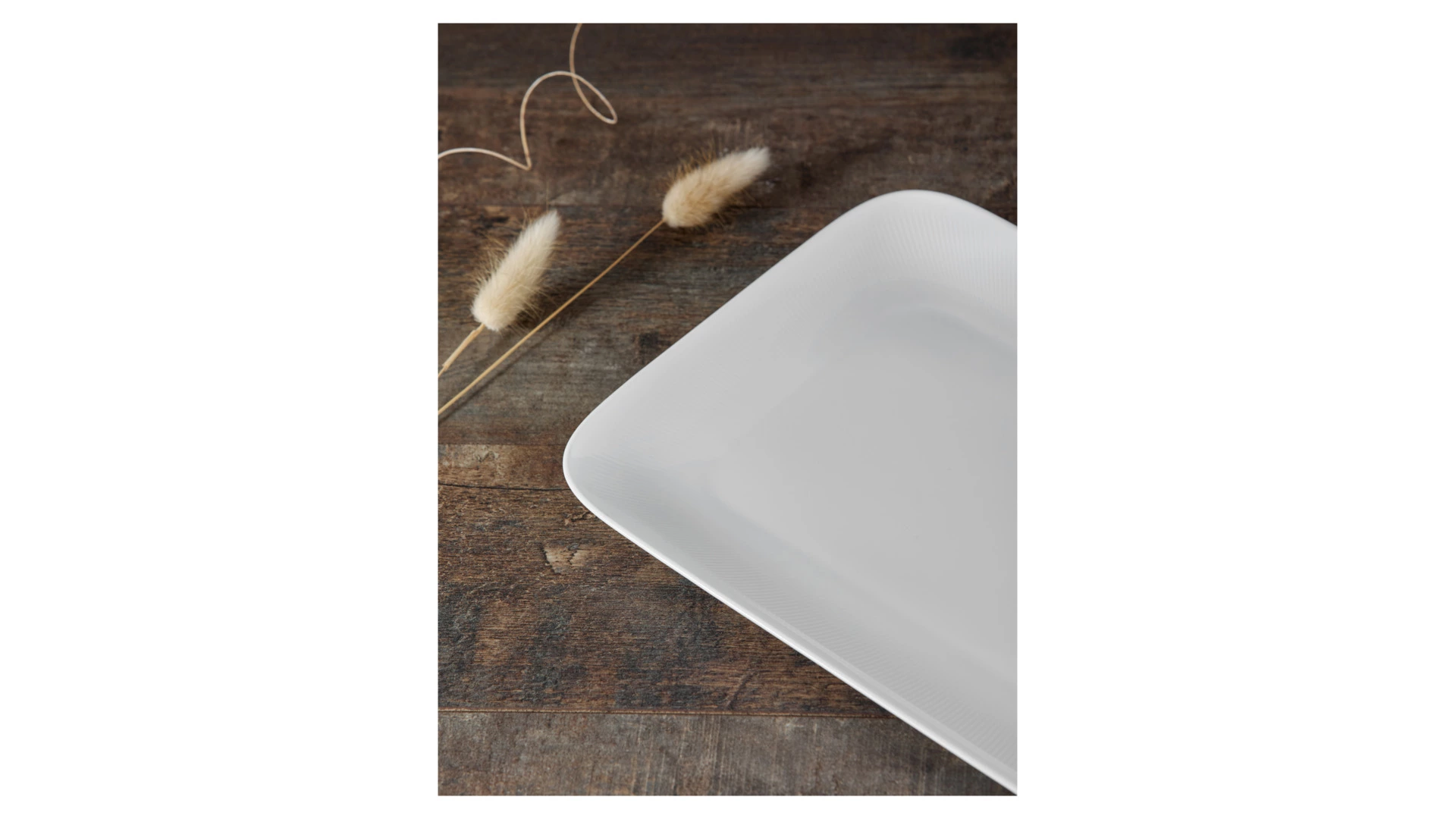 Блюдо прямоугольное Decor de table Плиссе 35,8х21,4 см, фарфор костяной, п/к