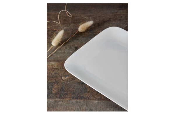 Блюдо прямоугольное Decor de table Плиссе 35,8х21,4 см, фарфор костяной, п/к