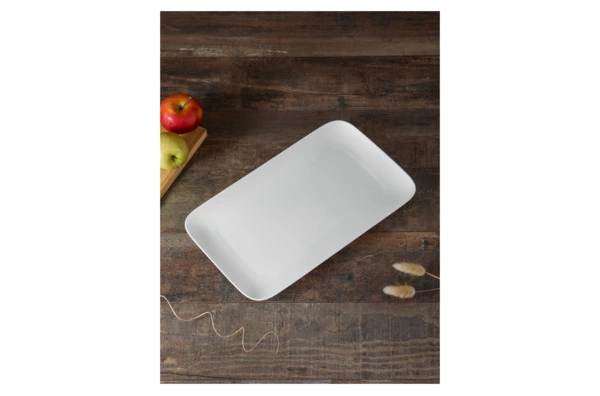 Блюдо прямоугольное Decor de table Плиссе 35,8х21,4 см, фарфор костяной, п/к