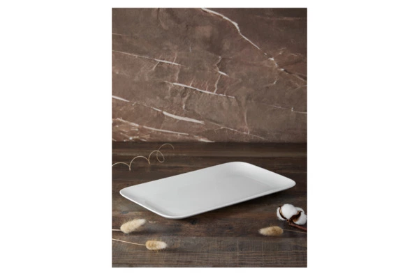 Блюдо прямоугольное Decor de table Плиссе 35,8х21,4 см, фарфор костяной, п/к