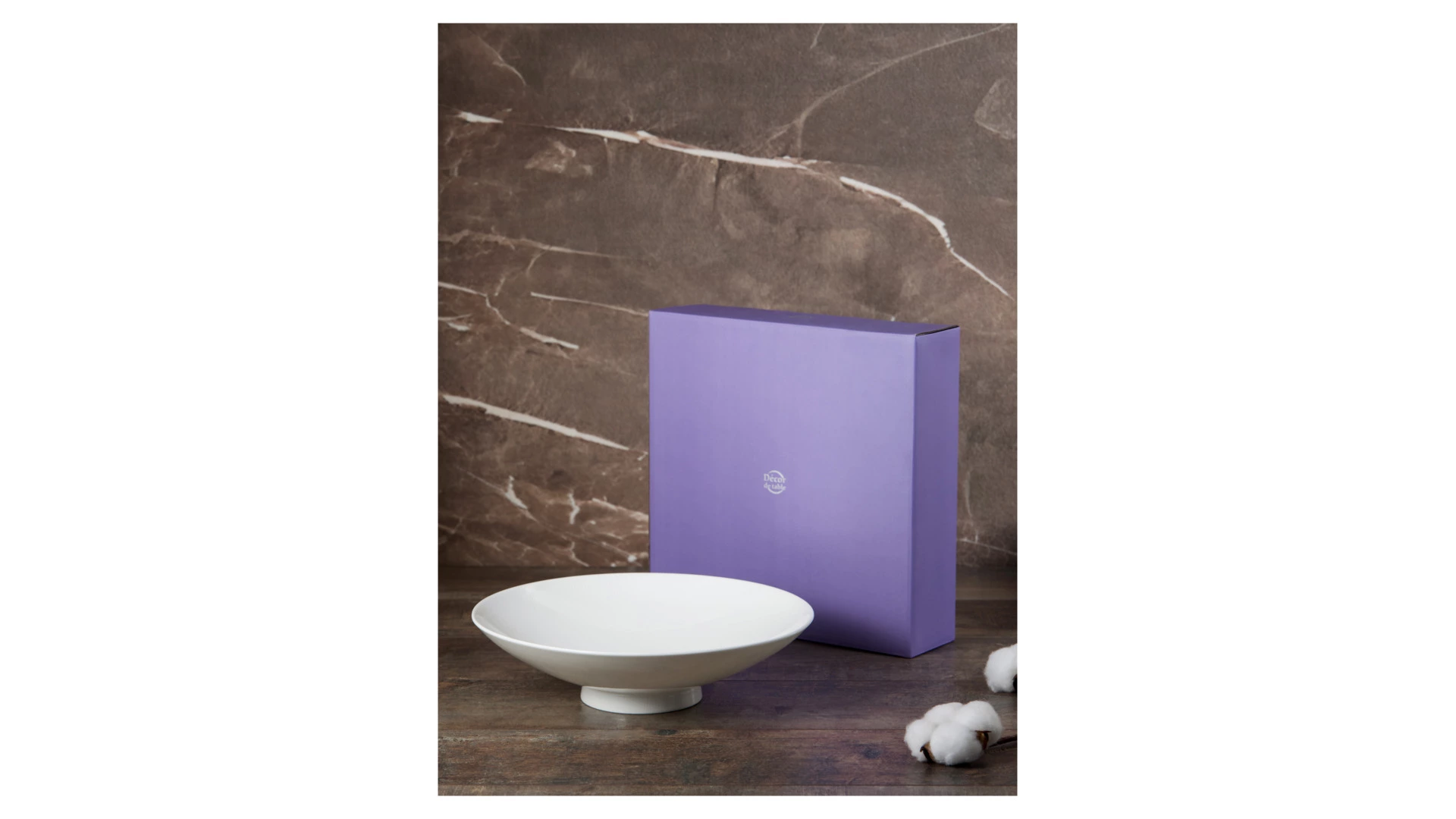 Блюдо на ножке-салатник Decor de table Плиссе 1,2 л, 26,1 см, фарфор костяной, п/к
