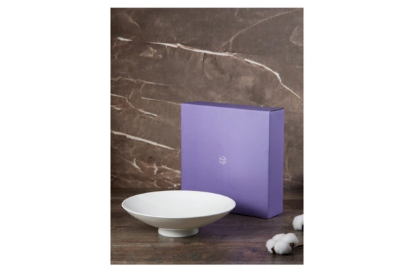 Блюдо на ножке-салатник Decor de table Плиссе 1,2 л, 26,1 см, фарфор костяной, п/к