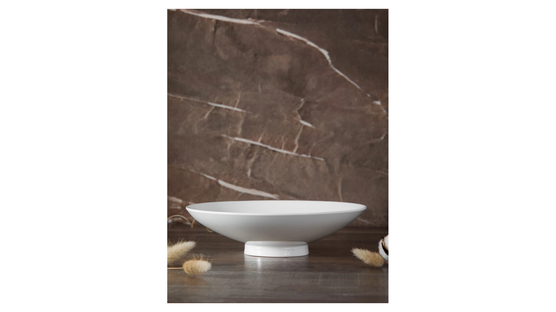 Блюдо на ножке-салатник Decor de table Плиссе 1,2 л, 26,1 см, фарфор костяной, п/к