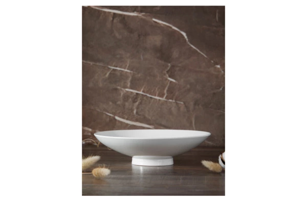 Блюдо на ножке-салатник Decor de table Плиссе 1,2 л, 26,1 см, фарфор костяной, п/к