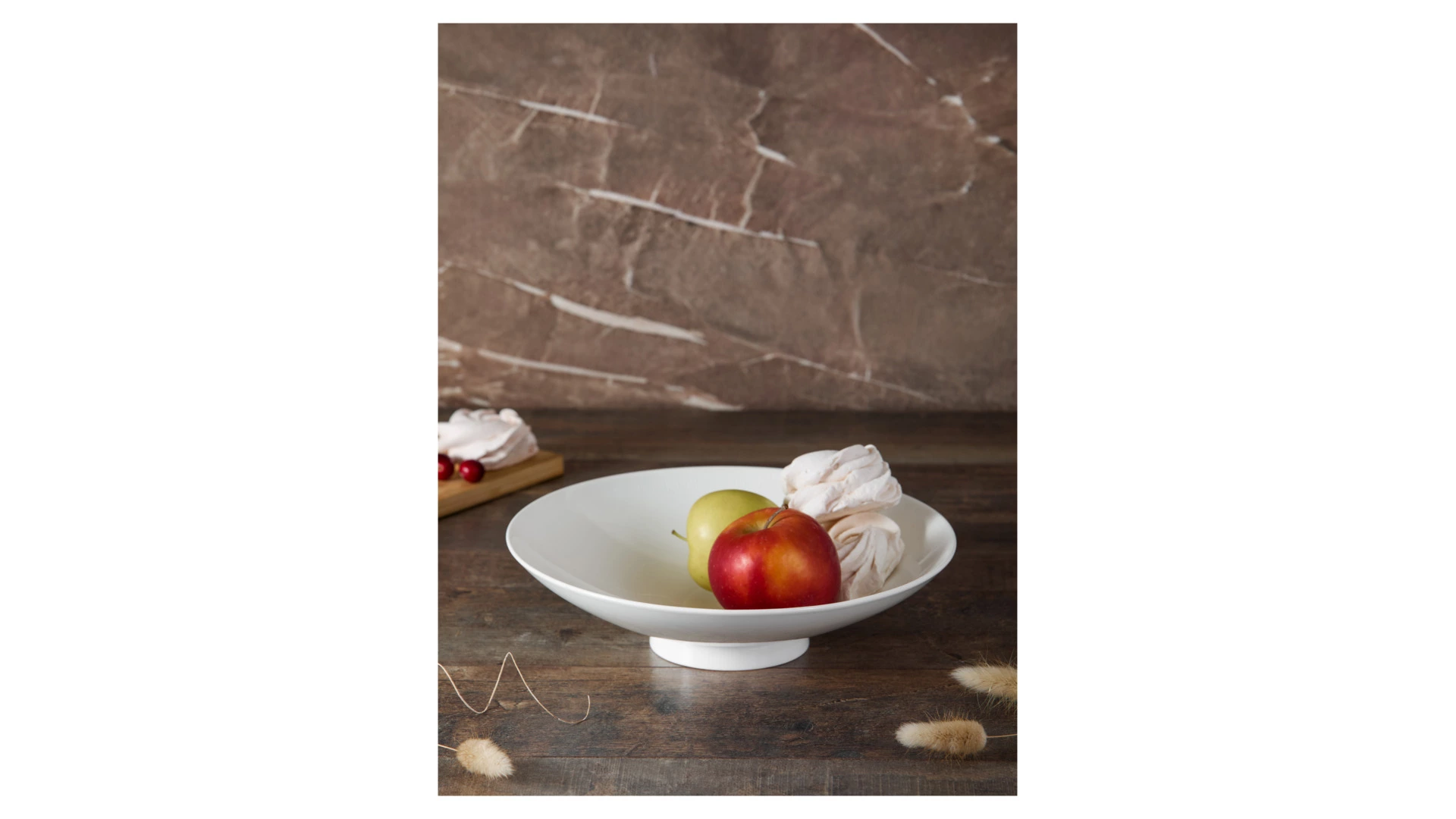 Блюдо на ножке-салатник Decor de table Плиссе 1,2 л, 26,1 см, фарфор костяной, п/к