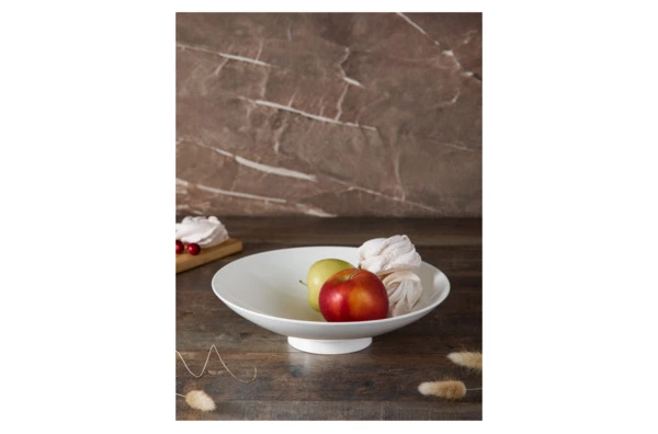 Блюдо на ножке-салатник Decor de table Плиссе 1,2 л, 26,1 см, фарфор костяной, п/к