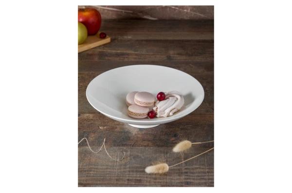 Блюдо на ножке-салатник Decor de table Плиссе 1,2 л, 26,1 см, фарфор костяной, п/к