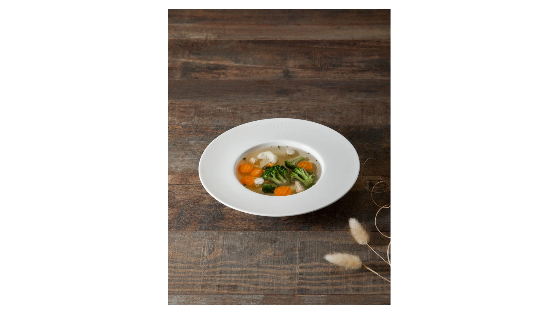 Набор тарелок суповых Decor de table Плиссе 24,6 см, 6 шт, фарфор костяной, п/к