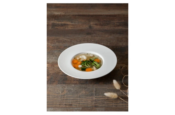 Набор тарелок суповых Decor de table Плиссе 24,6 см, 6 шт, фарфор костяной, п/к