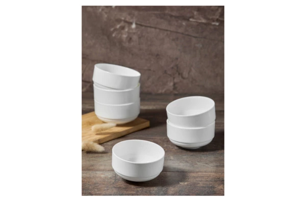 Набор салатников порционных Decor de table Плиссе 250 мл, d10,3хh5,5 см, 6 шт, фарфор костяной, п/к