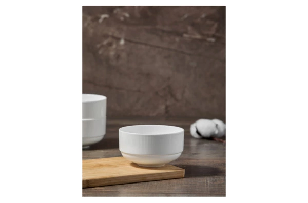 Набор салатников порционных Decor de table Плиссе 250 мл, d10,3хh5,5 см, 6 шт, фарфор костяной, п/к