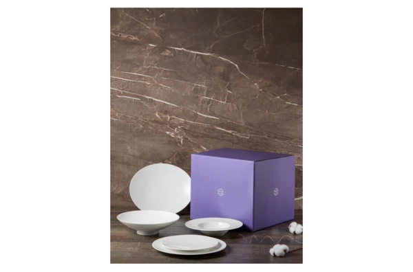 Сервиз столовый Decor de table Плиссе на 6 персон 20 предметов, фарфор костяной, п/к