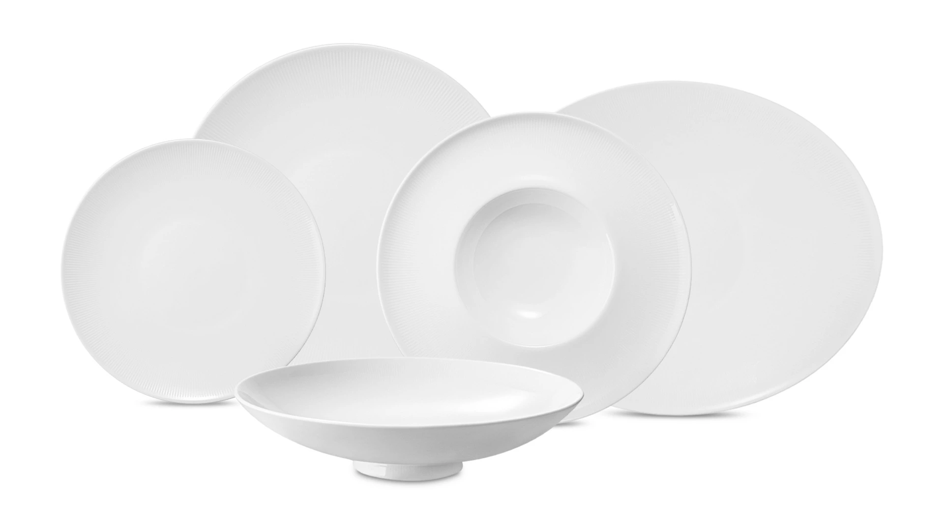 Сервиз столовый Decor de table Плиссе на 6 персон 20 предметов, фарфор костяной, п/к