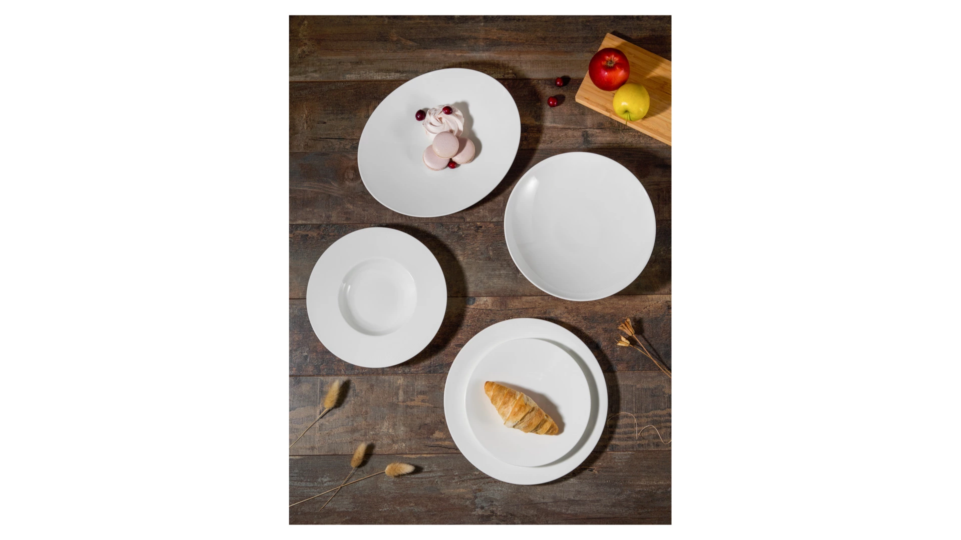 Сервиз столовый Decor de table Плиссе на 6 персон 20 предметов, фарфор костяной, п/к