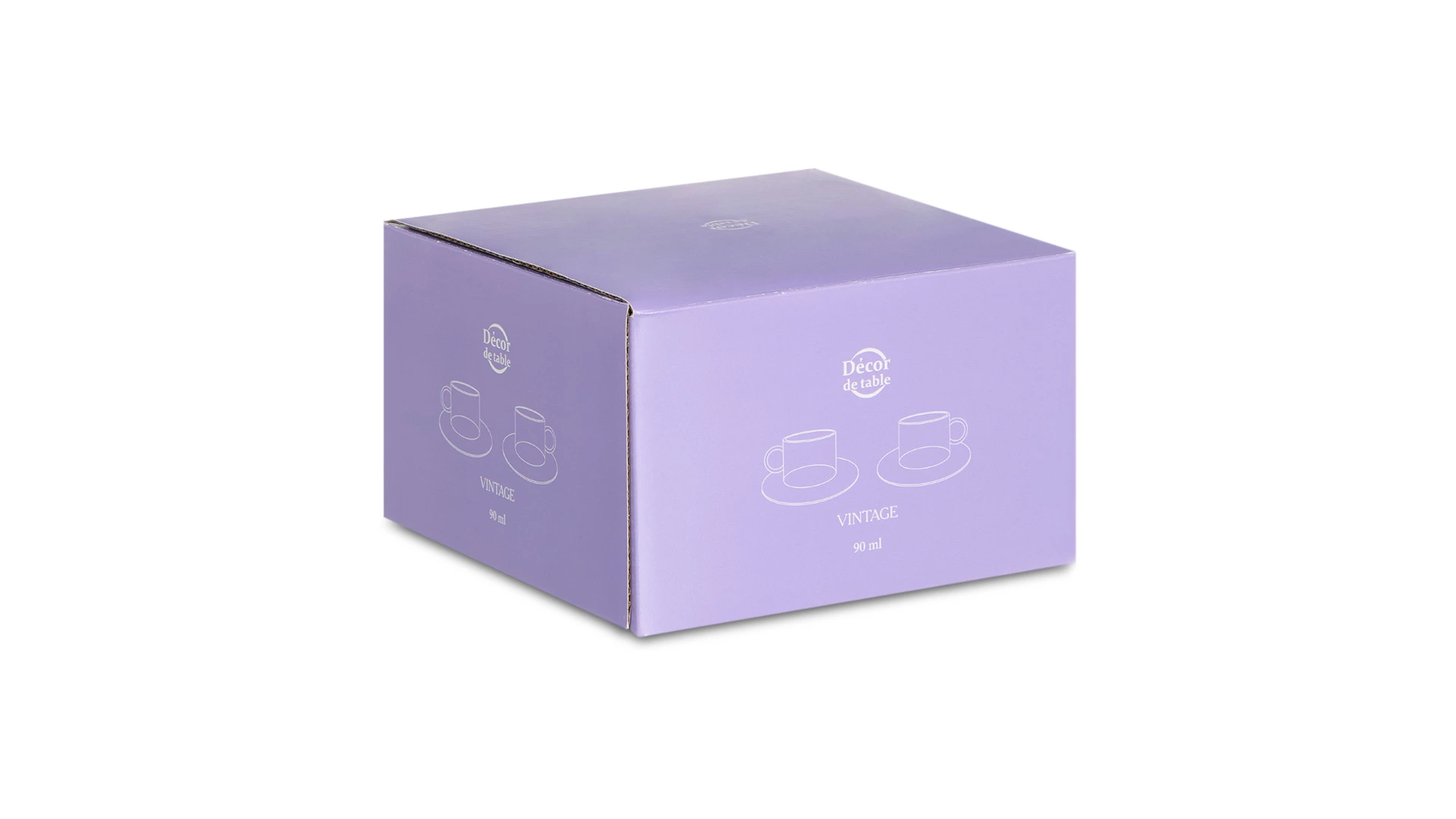 Набор чашек кофейных с блюдцем Decor de table Винтаж 90 мл, 2 шт, фарфор костяной, п/к