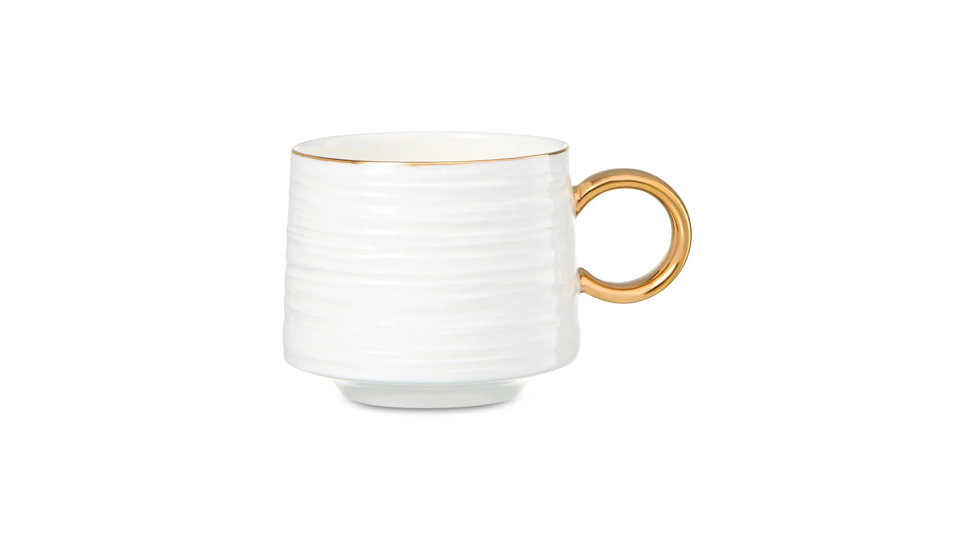 Набор чашек кофейных с блюдцем Decor de table Винтаж 90 мл, 2 шт, фарфор костяной, золотой кант, п/к