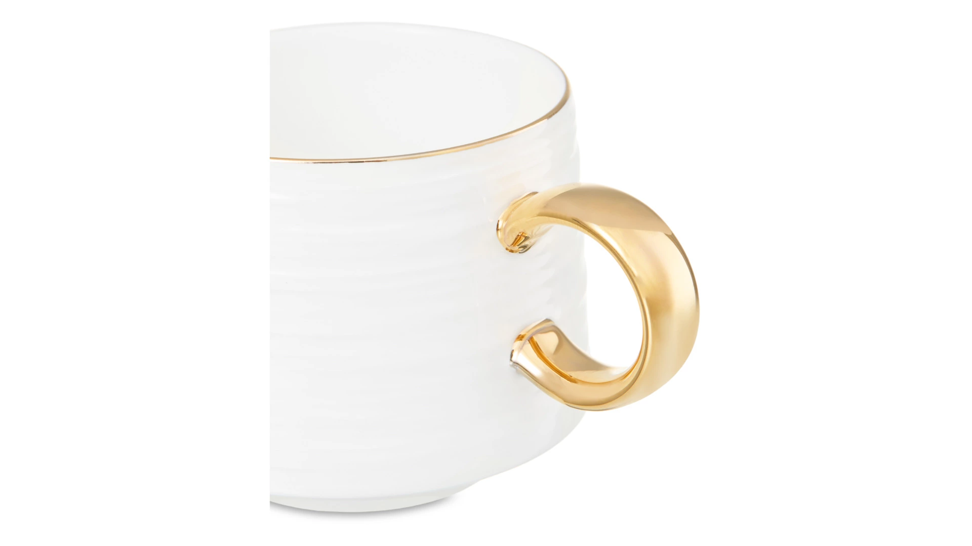 Набор чашек кофейных с блюдцем Decor de table Винтаж 90 мл, 2 шт, фарфор костяной, золотой кант, п/к