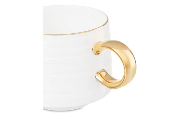 Набор чашек кофейных с блюдцем Decor de table Винтаж 90 мл, 2 шт, фарфор костяной, золотой кант, п/к