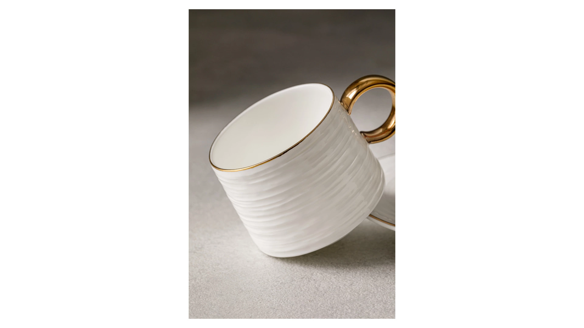 Набор чашек кофейных с блюдцем Decor de table Винтаж 90 мл, 2 шт, фарфор костяной, золотой кант, п/к