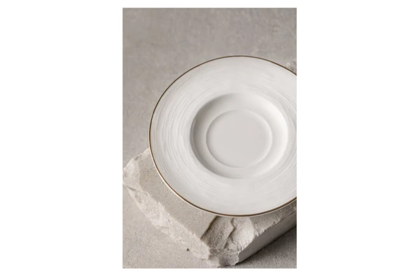 Набор чашек кофейных с блюдцем Decor de table Винтаж 90 мл, 2 шт, фарфор костяной, золотой кант, п/к