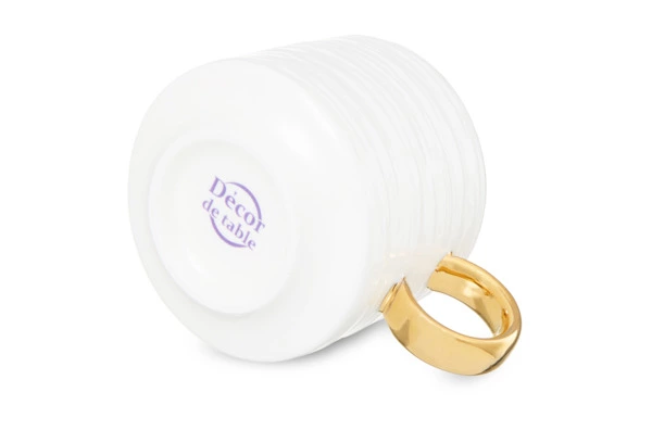 Набор чашек кофейных с блюдцем Decor de table Винтаж 90 мл, 2 шт, фарфор костяной, золотой кант, п/к