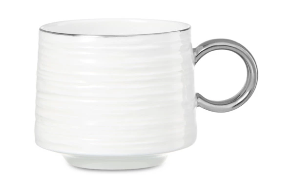 Набор чашек кофейных с блюдцем Decor de table Винтаж 90 мл, 2 шт, фарфор костяной, платин кант, п/к