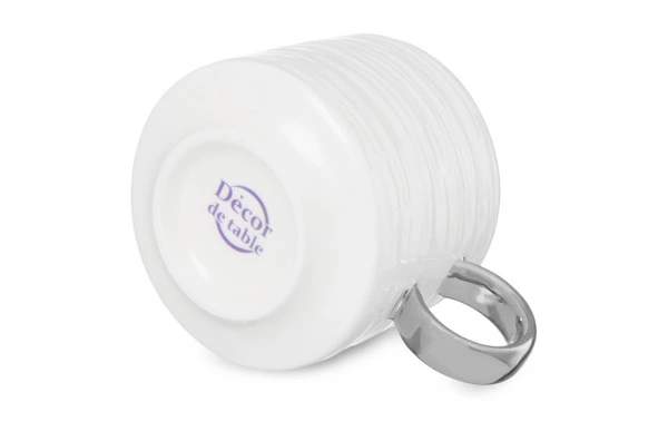 Набор чашек кофейных с блюдцем Decor de table Винтаж 90 мл, 2 шт, фарфор костяной, платин кант, п/к