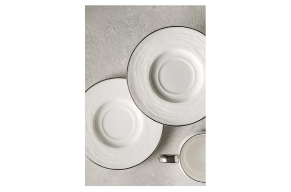 Набор чашек кофейных с блюдцем Decor de table Винтаж 90 мл, 2 шт, фарфор костяной, платин кант, п/к