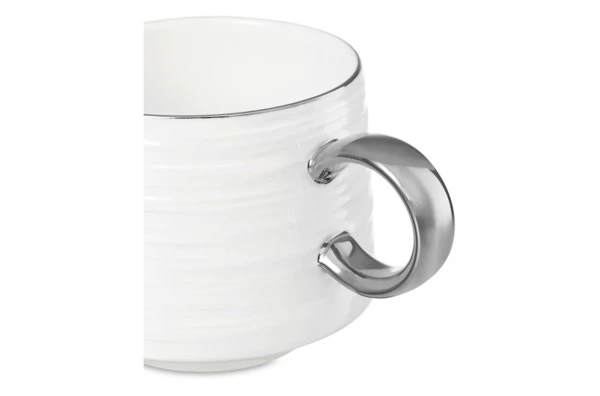 Набор чашек кофейных с блюдцем Decor de table Винтаж 90 мл, 2 шт, фарфор костяной, платин кант, п/к